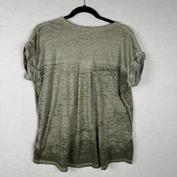 Free People FP BEACH Free Fallin' Burnout Tee Top Army Green XS but Oversized - Picture 6 of 6